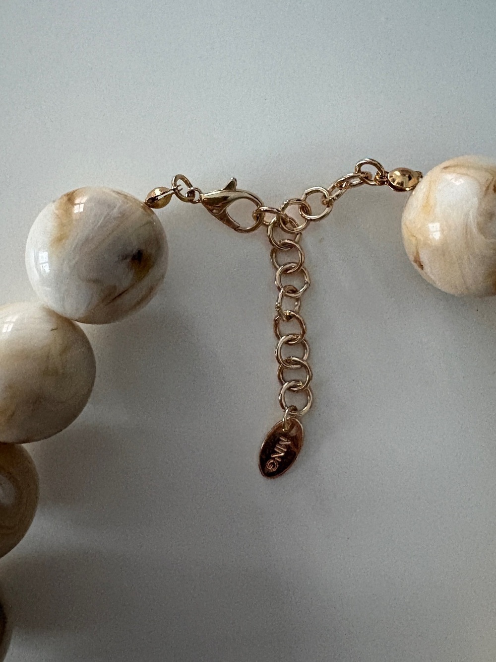 Mango MAXI BALL Necklace — Beige - Picture 2 of 3